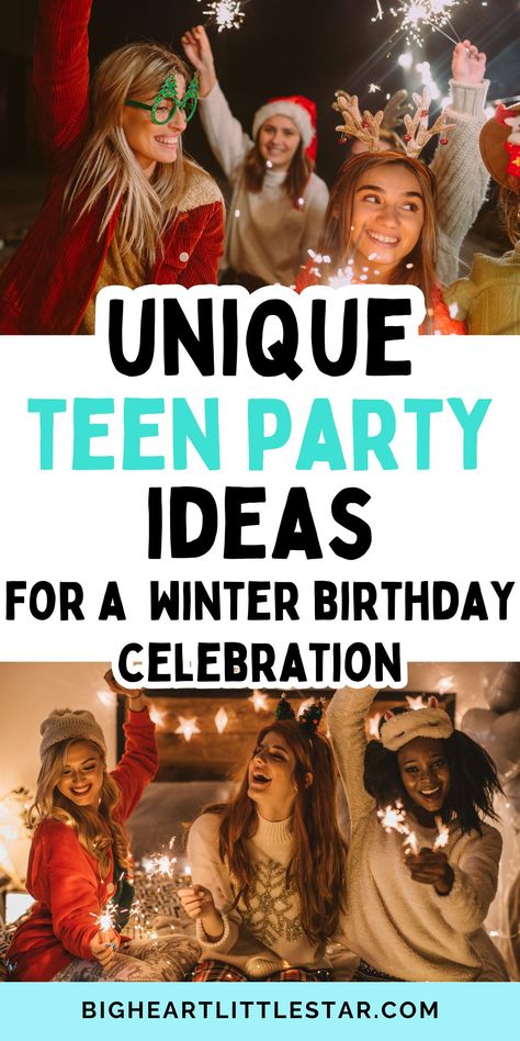 Create an unforgettable winter birthday party with these amazing ideas! Perfect for teens, these unique themes and activities promise endless fun. From winter wonderland setups to exciting games, these party ideas are both easy and memorable. Elevate your teen's winter birthday with these top party ideas for teens! Winter Birthday Party Ideas For Teens, Fun Winter Birthday Party Ideas, Cold Weather Party Ideas, Teenage Birthday Party Ideas, Winter Party Themes, Theme For Teenage Party Sweet 16 Party Ideas For Winter, Fun Party Activities For Teens, Birthday Party Ideas During Winter, Birthday Party Craft Ideas For Teens, Simple Party Themes For Adults, Ideas For Winter Birthday Parties, Winter Sweet Sixteen Party Ideas, Big Group Birthday Party Ideas, Where To Have Your Birthday Party