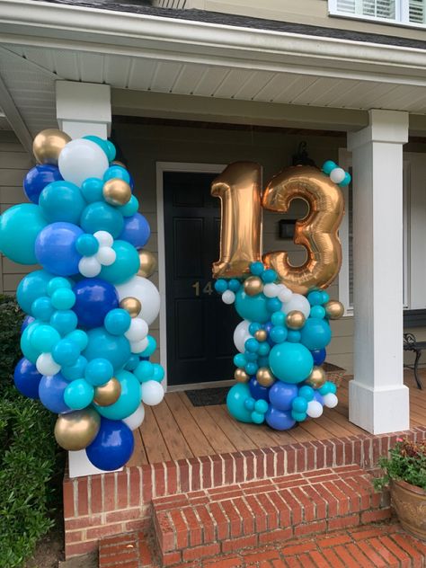 Foil number balloon column Balloon Column With Numbers, Balloon Columns With Numbers, Number Balloon Columns, Camo Birthday Party, Party Balloons Diy, Balloon Tower, Foil Number Balloons, Birthday Traditions, Birthday Balloon Decorations