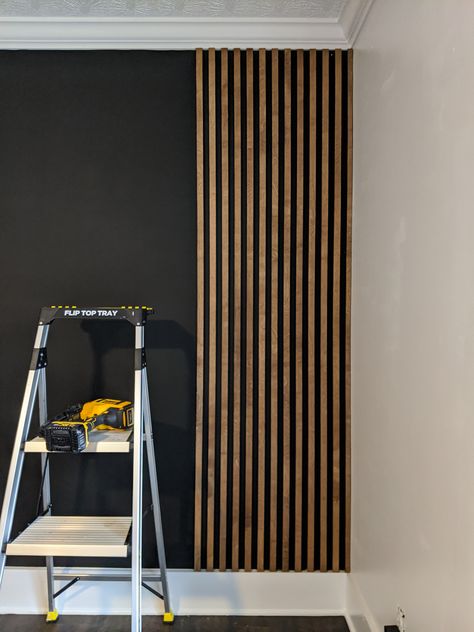 Wooden Slats Feature Wall, Horizontal Slat Storage Wall, Wall Up And Down Lights, Slat Wall In Nursery, Narrow Slat Wall, Wall Panel Coat Hanger, Paneling Painting Ideas, Diy Slat Wall Bedroom, Slat Wall In Dining Room