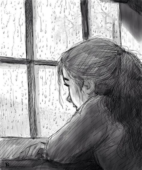 Easy Pencil Drawings, Rain Window, Window Drawing, Window Reflection, Art Sketches Doodles, Girl Drawing Sketches, Meaningful Drawings, Art Sketches Pencil, White Drawing