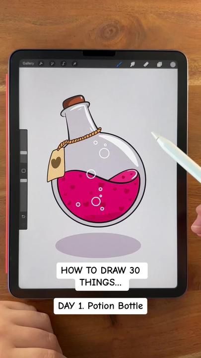 Procreate App Tutorial, Digital Art Tutorial Beginner, 30 Day Drawing Challenge, Procreate Ipad Tutorials, الفن الرقمي, Bottle Drawing, Ipad Tutorials, Graphic Design Tutorials Learning, Procreate Ipad Art