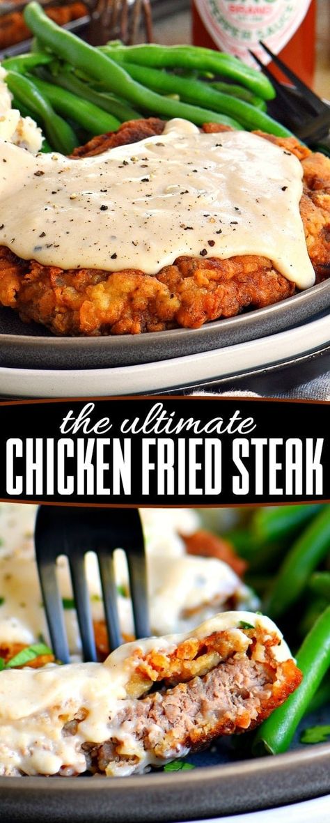 Chicken Fried Steak Gravy, Chicken Fried Steak Recipe, Fried Steak Recipes, Country Fried Steak, Easy Steak Recipes, Country Fried, Fried Steak, Steak Frites, Chicken Fried Steak