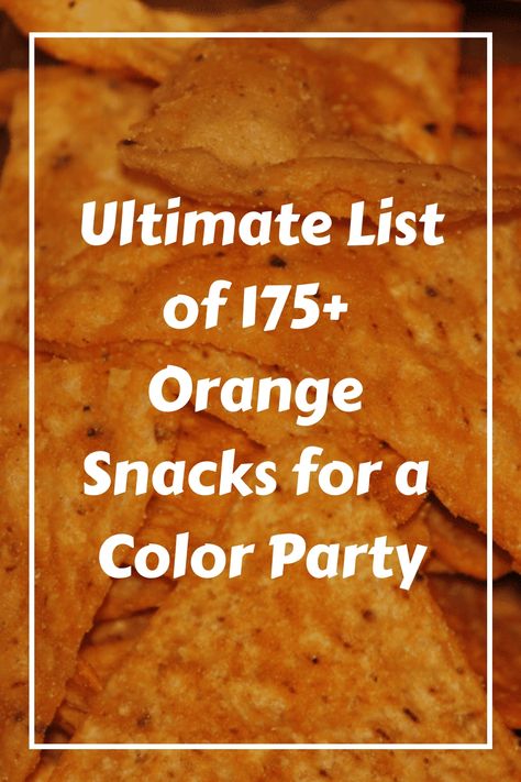 Discover the ultimate list of 175+ vibrant orange snacks perfect for a Color Party, Rainbow Picnic, Halloween birthday bash, or gifting a Color Basket to a friend. From orange-hued treats to snacks in eye-catching orange packaging, this comprehensive guide is your go-to resource for all things orange-themed snacking. Organized into various categories, it's your key to hosting or attending the most memorable Orange Themed Party! Orange And Black Party Food, Orange Things For Color Party, Orange Themed Appetizers, Foods That Are Orange, Foods That Are Orange In Color, Orange Food Board For Party, Orange Themed Food Ideas, Orange Board Night Ideas, Orange Colored Snacks For Party