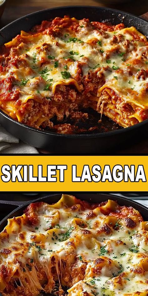 🍝 Craving comfort food that's quick and easy? Try this delicious One-Skillet Lasagna! Made with layers of rich tomato sauce, savory ground beef, and gooey melted cheese, this recipe delivers all the classic lasagna flavors—without the hassle of multiple pans. 👉 Save this Pin and try this recipe tonight! Perfect for beginners or seasoned cooks. Get the full recipe and instructions now by clicking through! 🍽️ #EasyDinners #OnePanMeals #WeeknightMeals #LasagnaLovers #QuickRecipes Ground Beef Lasagna Recipe, Skillet Lasagna Easy, Beef Lasagna Recipe, Skillet Lasagna Recipe, Skillet Lasagna, Beef Lasagna, Easy Lasagna Recipe, Classic Lasagna, Easy Skillet