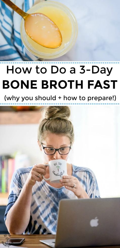 All you need to know about how to do a 3-day bone broth fast! From the benefits of bone broth-fasting to preparing for your fast, this is an in-depth post about nourishing your body with bone broth to reset your gut health and improve your overall health! #allthenourishingthings #bonebroth #fasting #guthealth #antiinflammatory Bone Broth Fast, Reset Your Gut, Bone Broth Benefits, Broth Diet, Bone Broth Diet, Bone Broth Powder, Bone Broth Soup, Making Bone Broth, Homemade Bone Broth