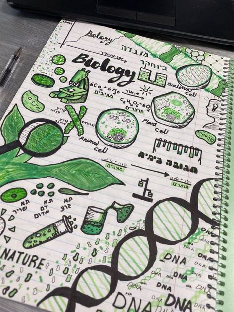 How To Decorate Biology Notebook, Biology Drawings Ideas, Biology Notebook Cover Ideas Aesthetic, Bio Project Cover Page Aesthetic, Aesthetic Biology Cover Page, Biology Project Design Ideas, Biology Notes Cover, Science Drawing Ideas Art Projects, Border Design Biology