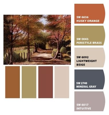 Paint colors from ColorSnap by Sherwin-Williams Husky Orange Sherwin Williams, Tuscan Paint Colors, Pottery Barn Paint, Pumpkin Pottery, Sherwin Williams Colors, Church Stage, Faux Pumpkins, Paint Chips, Sherwin Williams