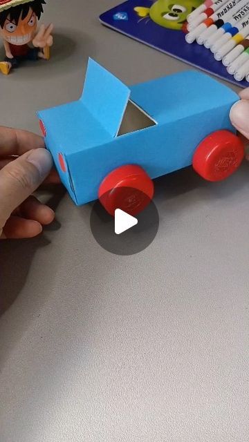 paper crafts creator on Instagram: "Don't throw away the small cardboard boxes at home. Let's make a car with your children. It's simple and fun. #parentchild #handicraft #kindergarten #handicraft #handmade #diy #homemade #toy  paper craft  ideas" How To Make Car From Cardboard, How To Make A Car Out Of Cardboard Boxes, Making A Car Out Of A Box Ideas, Cardboard Crafts Toys, Cardboard Car Ideas, Diy Car Craft, Diy Cardboard Cars For Kids, How To Make A Cardboard Box Car, Car Projects For Kids