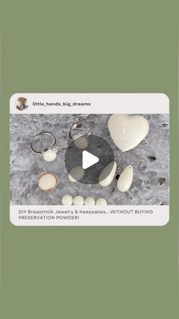 Little Hands | Big Dreams on Instagram: "DIY Breastmilk Jewelry & Keepsakes… WITHOUT BUYING PRESERVATION POWDER! Check out my latest blog post for details on how I created 11 pieces of resin-breastmilk keepsakes without buying a top secret breastmilk preservation powder. Anyone can do it! Link in bio!🤍 #momblogger #mommyblog #breastfeeding #breastfeedingmama #breastmilkjewelry #diybreastmilkjewelry #breastmilkkeepsakes" Diy Breastmilk Jewelry, Breastmilk Jewelry, Mommy Blog, Instagram Diy, Big Dreams, Keepsake Jewelry, Top Secret, Mom Blogger, Breast Milk