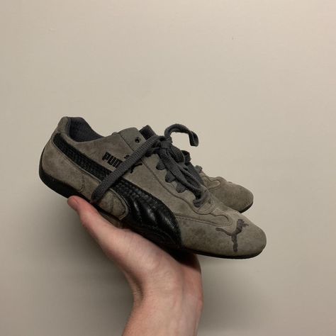 Vintage Puma Speedcat Sneakers Women’s suede shoes... - Depop Vintage Shoes Sneakers, Puma Speedcat, Normcore Fashion, Futuristic Shoes, Vintage Puma, Cinderella Shoes, Silver Sneakers, Vintage Sneakers, Shoe Inspo