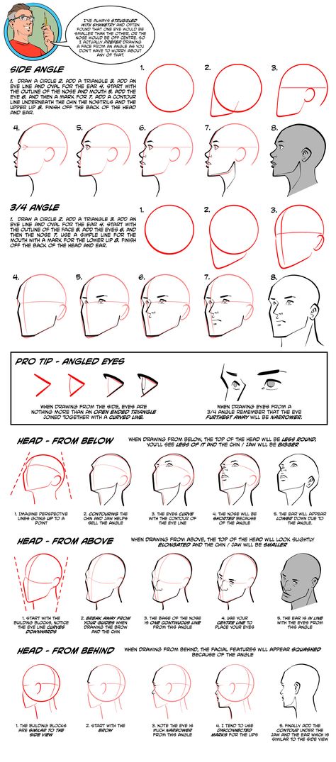 How to Draw Faces From Different Angles How To Draw Head Angles, How To Draw Face From Below, How To Draw Face At Different Angles, How To Draw Angles Of Face, How To Draw Different Angles, Face Angles Tutorial, Face At Angles, Faces All Angles, Quarter Angle Face