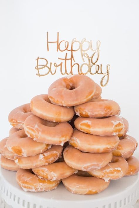 Cactus Garden Themed 21st Birthday Party with a glazed donut tower Donut Tower Diy, Glazed Donut Cake Tower, Donut Tower Birthday, Donut Cake Birthday, Donut Cake, Donut Birthday Cake, Mimosa Brunch, Donut Tower, Cake Tower