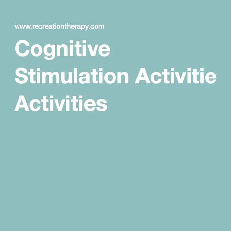 Sensory Stimulation Activities, Senior Care Activities, Stimulation Activities, Bone Tissue, Memory Care Activities, Memory Strategies, Group Therapy Activities, Nursing Home Activities, Cognitive Activities