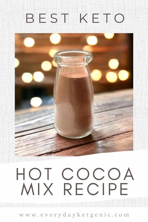 Embrace winter's chill with the ultimate keto hot cocoa mix! Creamy, rich, and satisfyingly chocolatey, this recipe is a low-carb game changer. Perfect for cozy evenings and chocolate cravings without the guilt. Pin now for your next cocoa delight! #KetoRecipe #LowCarbHotChocolate Low Cal Hot Chocolate Recipe, Keto Cocoa Mix Recipe, Thm Hot Chocolate Mix Recipe, Low Carb Hot Cocoa, Keto Cocoa Powder Recipes, Homemade Sugar Free Hot Cocoa Mix Recipe, Sugar Free Cocoa Mix Recipe, Keto Hot Chocolate Mix Recipe Dry, Healthy Hot Cocoa Mix Recipe