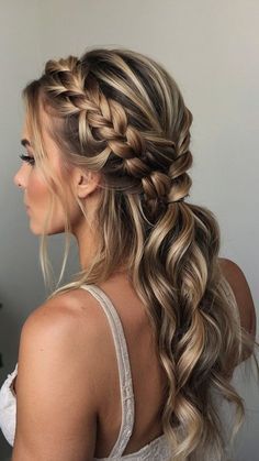 Wedding Dutch Braid Hairstyles, Bridesmaid Braids Hairstyles, Viking Braid Wedding Hair, Wedding Braid Hairstyles For Long Hair, Dutch Braid Wedding Hair, Bridesmaid Braided Hairstyles, Wedding Hair With Braids, Bridal Braids For Long Hair, Braided Hairstyles Wedding