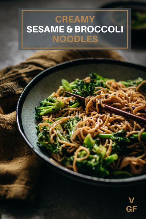 Creamy Sesame and Broccoli Noodles — Murielle Banackissa Broccoli Noodles, Oats Smoothie, Vegetarian Oyster Sauce, Asian Noodle Recipes, Soba Noodle, Asian Noodle, Loaded Sweet Potato, Noodle Dish, Sesame Ginger