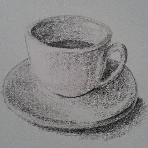 Drawing Of A Cup Of Tea, Cup Pencil Drawing, Still Life Pencil Shading, Easy Still Life Drawing, Tea Cup Drawing, Honey Lemon Tea, Still Life Sketch, Shading Drawing, Pencil Drawings For Beginners