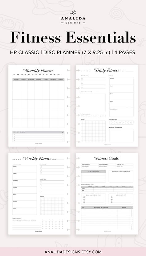 Motivational Planner Ideas, Gym Planner Template, Health Journal Ideas Fitness Planner, Workout Planner Printable Free, Workout Journal Template, Fitness Planner Printable Free, Sport Planner, Work Out Planner, Daily Fitness Tracker