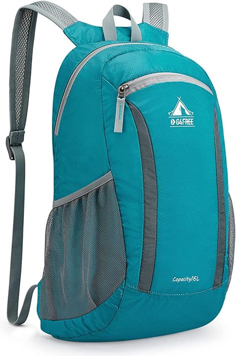 Amazon.com: G4Free 16L Hiking Daypack, Lightweight Nylon Packable Backpack for Travel Camping Outdoor Men Women : Sports & Outdoors Hiking Daypack, Mens Shirt Pattern, Backpack For Travel, Packable Backpack, Teal Blue Color, Camping Backpack, Women Sports, Outdoor Men, Backpack Sport