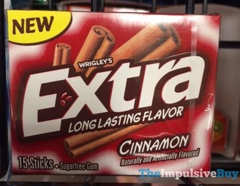 Wrigley's Extra Cinnamon Gum (2016) Extra Gum Flavors, Cinnamon Gum, Extra Gum, Gum Flavors, Bubble Gum Flavor, Sugar Free Gum, Sweet Watermelon, Flavor Enhancers, Chewing Gum