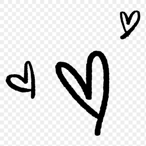 Heart Doodle Aesthetic, Black Heart Png, Black Heart Emoji, Doodle Heart, Doodle Png, Png Heart, Hearts Png, Black Png, Heart Doodle