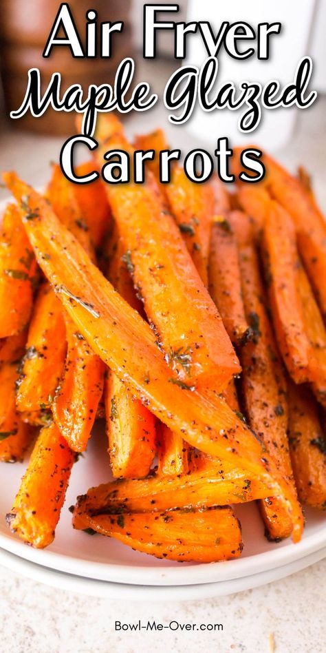 Sliced maple glazed carrots on platter with print overlay. Carrot Recipes Side Dishes, Maple Roasted Carrots, Carrots Healthy, Blonde Mom, Carrots Side Dish, Maple Glazed Carrots, Glazed Carrots Recipe, Veggie Side Dish Recipes, Hang Wall Decor