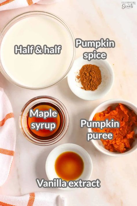 Enjoy sipping on the flavors of pumpkin, warm spices, and vanilla with this Pumpkin Spice Creamer. Make your own pumpkin spice lattes or fall-flavored coffee at home. This recipe comes together in minutes with only a handful of ingredients. Pumpkin Spice Creamer Recipe, Homemade Pumpkin Spice Coffee Creamer, Homemade Pumpkin Spice Creamer, Homemade Pumpkin Spice Coffee, Homemade Coffee Creamer Recipe, Pumpkin Spice Ice Cream, Celebrating Sweets, Pumpkin Spice Creamer, Homemade Coffee Creamer