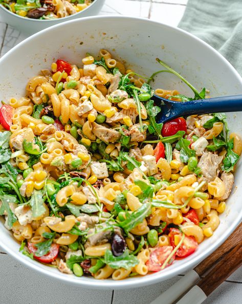 High Protein Mediterranean Pasta Salad - Teri-Ann Carty High Protein Pasta Salad, Protein Pasta Salad, Protein Salad Recipes, Mediterranean Pasta Salad, Summer Pasta Salad Recipes, High Protein Pasta, High Protein Salads, Mediterranean Pasta Salads, Mediterranean Pasta