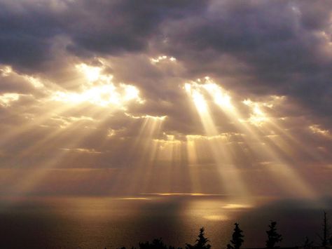 Crepuscular Rays.  Rays of sunlight coming from a certain point in the sky. Also known as “God's rays.”  I'm definitely working this into my regular vocabulary. Emanuel Swedenborg, Crepuscular Rays, Light Rays, Gods Creation, 판타지 아트, Sky And Clouds, Beautiful Sky, The Clouds, Nature Pictures