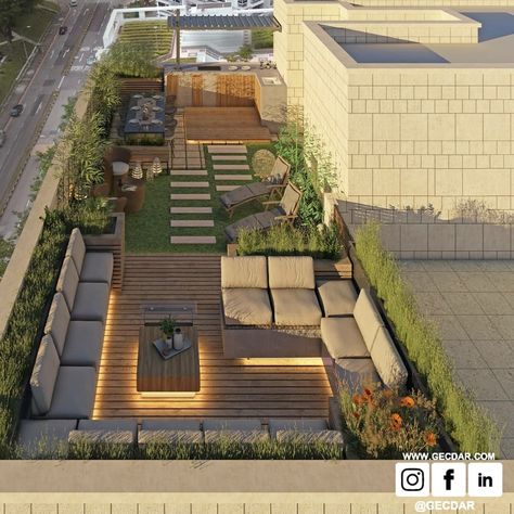 Roof Terrace Design, Terraced Landscaping, Rooftop Patio Design, Terrace Garden Ideas, Roof Garden Design, Terrace Garden Design, Terrace Decor, Rooftop Terrace Design, Rooftop Design