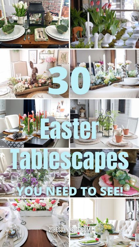 Easter Tablescape Ideas, Easter Table Decor Ideas, Easter Dining Table, Easter Table Centerpieces, Easter Dinner Table, Simple Decorating, Easter Table Decor, Farmhouse Easter Decor, Easter Gathering