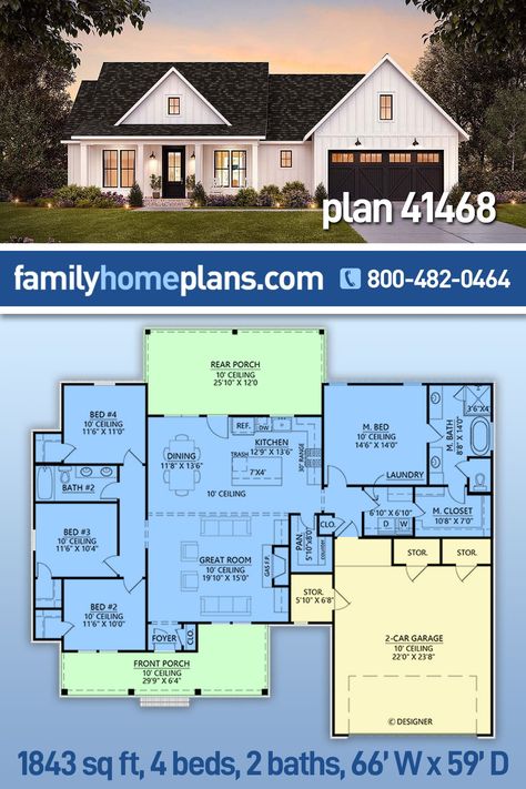 Small 4 Bedroom Home Plans, 1800 Square Foot Farmhouse Plans One Story No Garage, Floor Plans Ranch Style, 4bed 2 Bath House Plan, Modest 4 Bedroom House Plans, Farm Homes Country 3 Bed Room, 4 Bedroom House Plans All Bedrooms On One Side, 4 Bedroom House Plan With Office, Ranch Style Modular Homes