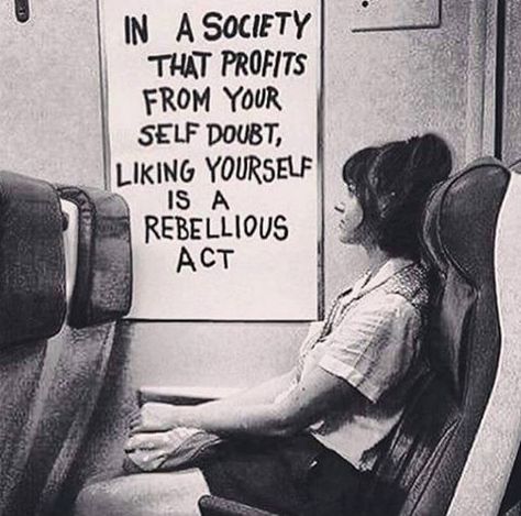 In a society that profits from your self doubt, loving yourself is an act of rebellion. Intp, A Sign, Pretty Words, Photoshoot Ideas, Beautiful Words, Inspire Me, Words Quotes, Life Lessons, Favorite Quotes