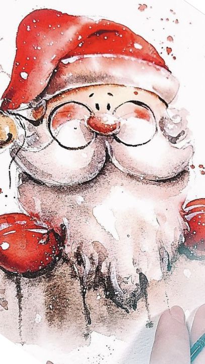 Santa Watercolor, Watercolor Santa Claus, Santa Claus Drawing, Christmas Card Wishes, Watercolor Santa, Xmas Drawing, Santa Paintings, Santa Claus Images, Santa Art