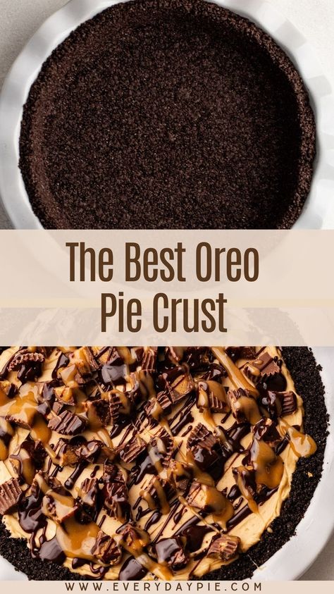 Oreo Graham Cracker Crust, Pies With Cookie Crust, Chocolate Cookie Pie Crust Recipe, Oreo Crumb Crust, Chocolate Cookie Crumb Crust, Oreo Cookie Crust Desserts, Pies With Oreo Crust, Chocolate Cookie Pie Crust, Chocolate Cookie Crust Recipe