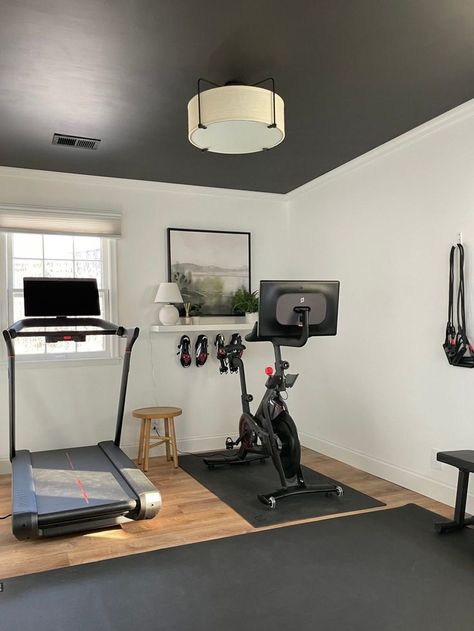 Small At Home Gym, Home Gym Ideas Small Workout Rooms, Small Gym Room Ideas, Small Workout Room, Mini Gym At Home, Mini Gym At Home Ideas, Mom Office, Spa Hammam, Modern Home Gym