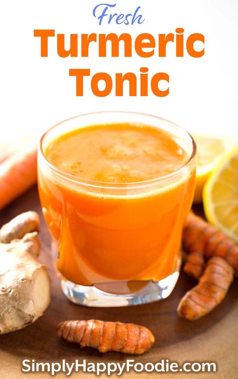 Turmeric Tonic, Simply Happy Foodie, Turmeric Curcumin Benefits, Fresh Turmeric Root, Turmeric Drink, Turmeric Spice, Colon Cleanse Recipe, Turmeric Vitamins, Turmeric Health