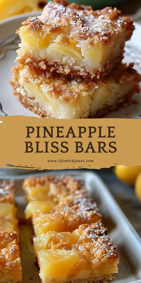 Pineapple Bliss Bars Pineapple Cake Bars Recipe, Easy Dessert Recipes With Bananas, Outshine Fruit Bars Recipe, Pineapple Chewy Bars, Pineapple Crumble Bars, Leftover Crushed Pineapple, Fruit Loop Bars, Pineapple Bars Pioneer Woman, Bars And Brownies Recipes