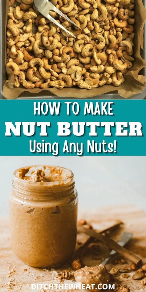 Master the basics of how to make nut butter at home and save money. This recipe is great for making homemade peanut butter, almond butter, macadamia nut butter, and cashew butter! https://www.rfr.bz/plfxojf Diy Nut Butter Recipes, Nut Butter Recipes Healthy, How To Make Homemade Nut Butters, Diy Nut Butter, Mixed Nut Butter Recipes, Homemade Cashew Butter, Nut Butters Recipes, How To Make Cashew Butter, How To Make Nut Butter