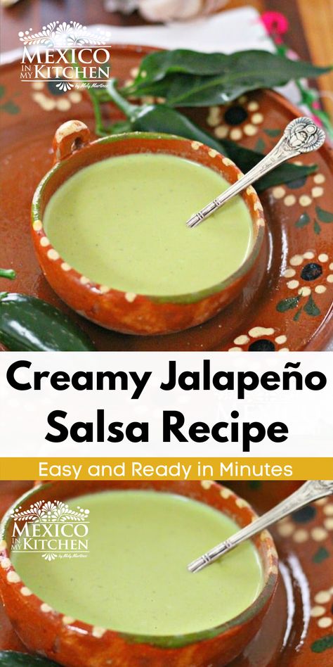 Homemade Hot Sauce Mexican, Jalapeno Avocado Salsa, Creamy Guacamole Salsa Recipe, Salsa Verde Creamy, Green Creamy Salsa, Mexican Salsa Recipes Authentic, Creamy Green Salsa Recipe, Creamy Green Salsa, Spicy Green Salsa