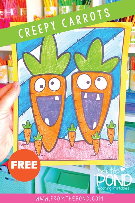 Download free coloring pages like this super cute creepy carrots page in our Coloring Club! Creepy Carrots Activities Kindergarten, Creepy Carrots Craft, Creepy Carrots Activities, Directive Drawing, October Games, Direct Drawing, Creepy Carrots, October Lessons, October Classroom