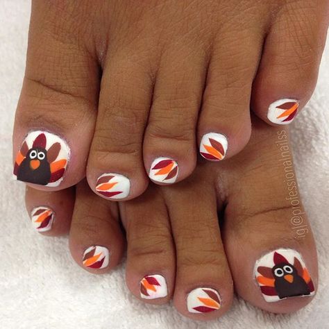 "Gobble gobble, eat beef! Said every turkey this month 😁" Photo taken by @professionalnailss on Instagram, pinned via the InstaPin iOS App! http://www.instapinapp.com (10/07/2015) Thanksgiving Toes Designs, Fall Themed Toenails, Thanksgiving Toe Nail Designs, Toe Nail Fall Designs, Pumpkin Toenails, Fall Toenails Pedicures, Thanksgiving Toenail Designs, Thanksgiving Pedicure Ideas Toes, October Toe Nails