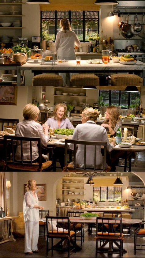 It’s Complicated Movie Kitchen, Nancy Meyers Movie Sets, House From Its Complicated, Nancy Meyers Meets Ralph Lauren, It’s Complicated Movie, Nancy Meyer Aesthetic, Its Complicated Aesthetic, Cozy Nancy Meyers Living Room, Nancy Mayer Interior