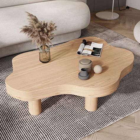 Round Wood Coffee Table, Cloud Shape, Unique Coffee Table, Small Coffee Table, Cloud Shapes, Wood Coffee Table, Wooden Coffee Table, Solid Wood Dining Table, Room Size