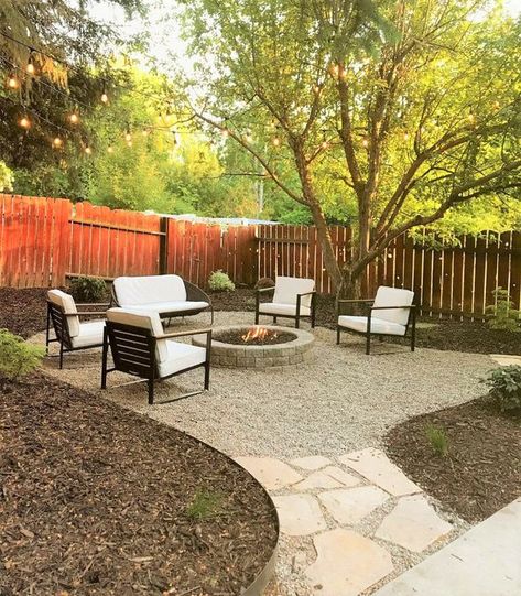 Backyard Firepit Area, Inexpensive Backyard Ideas, California Backyard, No Grass Backyard, Fire Pit Landscaping, Cheap Backyard, Backyard Remodel, Backyard Inspiration, Backyard Inspo