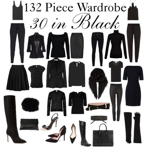 132 Piece Wardrobe, Black Wardrobe Capsule, Capsule Wardrobe All Black, Moody Capsule Wardrobe, Goth Capsule Wardrobe Plus Size, Black Minimalist Wardrobe, Gothic Capsule Wardrobe, Capsule Wardrobe Goth, Minimalist Goth Capsule Wardrobe