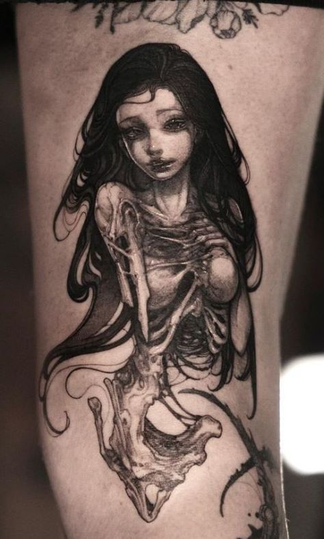 Succubus Tattoos, Gotik Tattoo, Goth Tattoo, Wicked Tattoos, Scary Tattoos, Fantasy Tattoos, Creepy Tattoos, Gothic Tattoo, Pin Up Tattoos