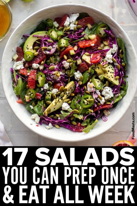 Stay healthy and satisfied all week long with these nutritious salad meal prep ideas. Load up on fresh veggies, lean protein, and wholesome ingredients. Salad Meal Prep Ideas, Nutritious Lunches, Protein Salad Recipes, Veggie Meal Prep, Clean Eating Salads, Chopped Salad Recipes, Best Meal Prep, High Protein Meal Prep, Salad Meal Prep