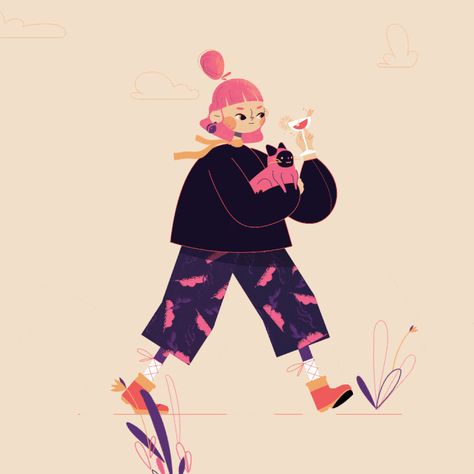 Motion Gif Design, Motion Graphic Character Design, Character Rigging After Effects, Character Design Motion Graphics, Motion Character Design, Character Design Illustrator, Motion Graphics Character Design, Cute Motion Graphics, Graphic Character Design