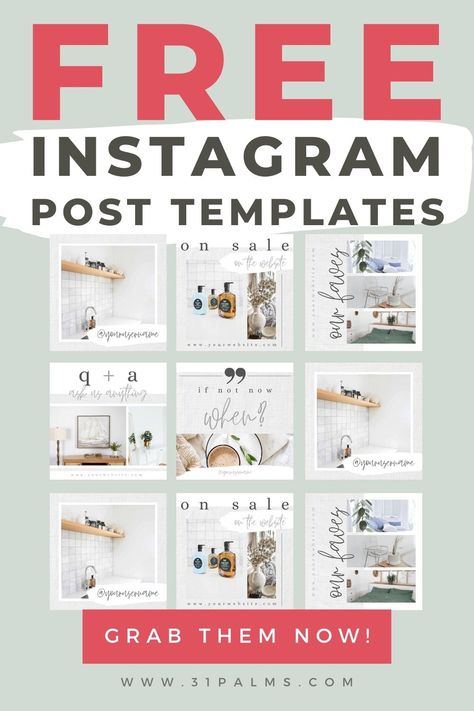 Free Instagram Post Template, Free Instagram Template, Canva Templates Free, Instagram Branding Template, Instagram Feed Theme Layout, Insta Aesthetics, Free Canva Templates, Canva Social Media Templates, Free Social Media Templates